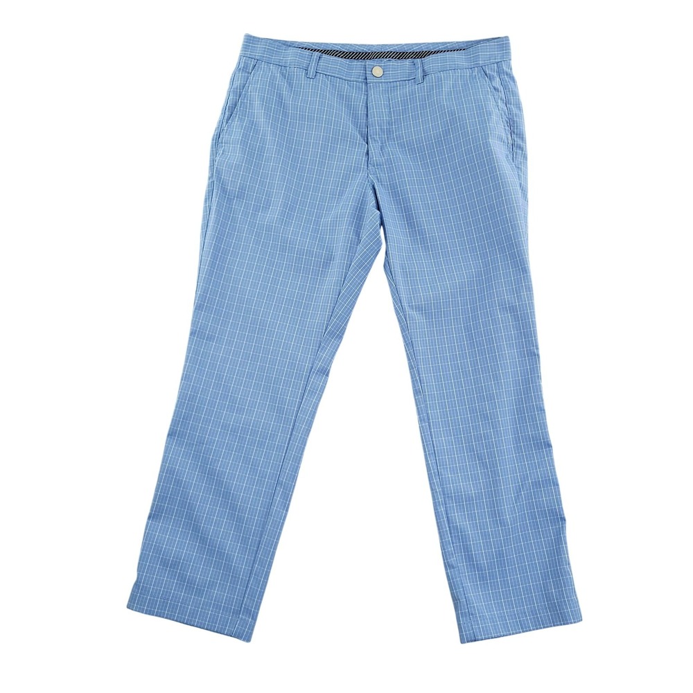 Bonobos‎ Golf Pants Mens 35x28 Blue Check Athletic Fit Performance Polyester